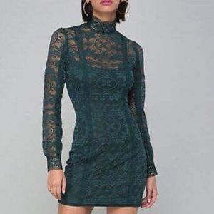Bebe Molly Lace High Neck Dress